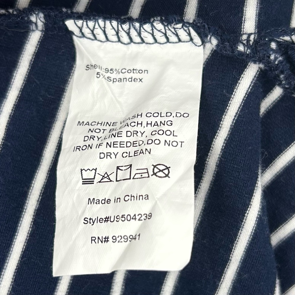 Simple Suzanne Betro Size M Navy & White Striped Romper with Pockets - Picture 5 of 9